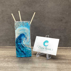 Fused Glass Reed Diffuser - Crashing Wave Turquoise