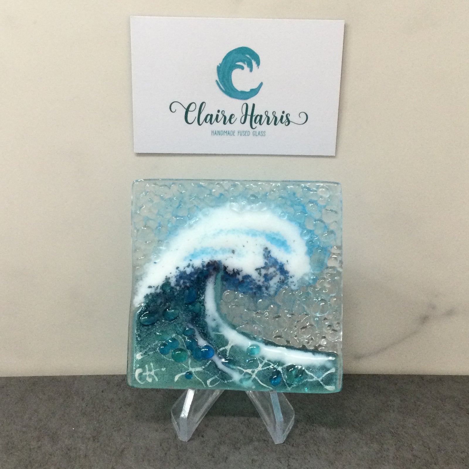 Trinket Dish - Light Aqua Crashing Wave