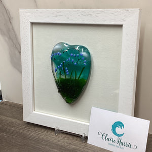 Fused Glass Framed Agapanthus Conical Heart