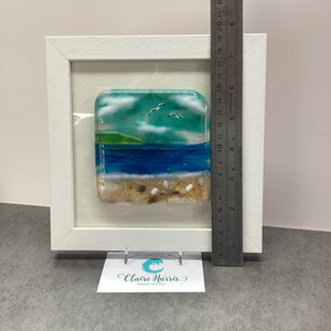 Square Framed Fused Glass Sea Scene