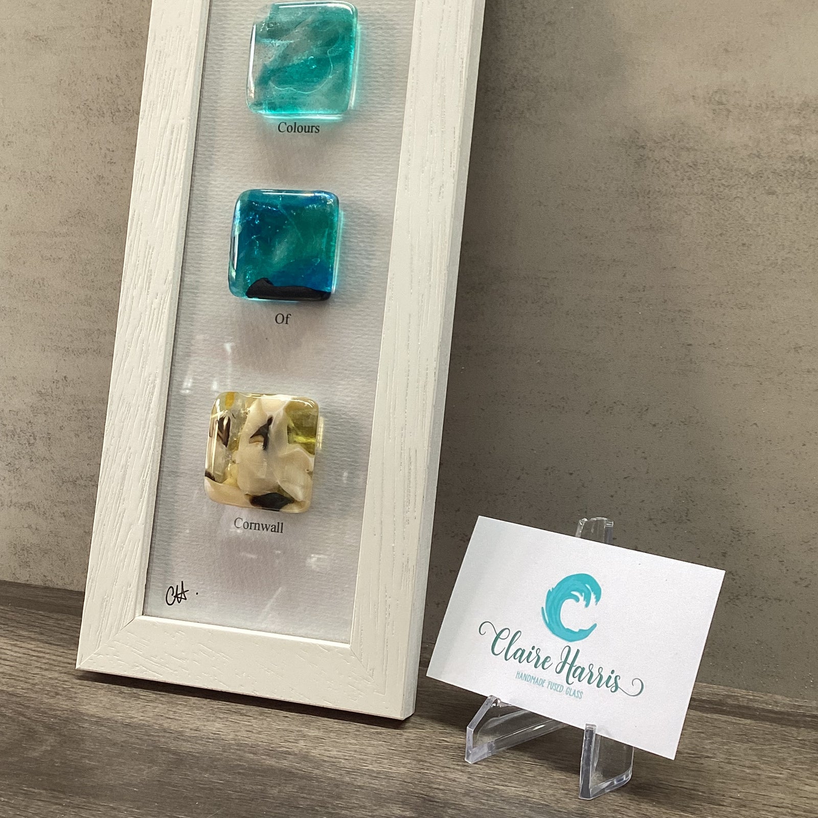 Colours of Cornwall, Framed Fused Glass artwork