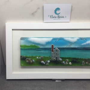 Large Framed Rectangle Engine House Scene