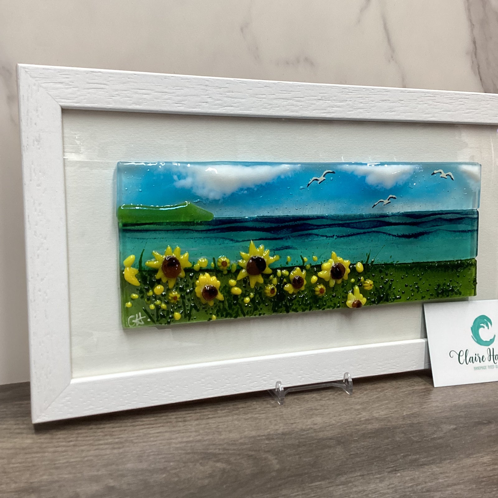 Large Framed Rectangle Sunflower Scene