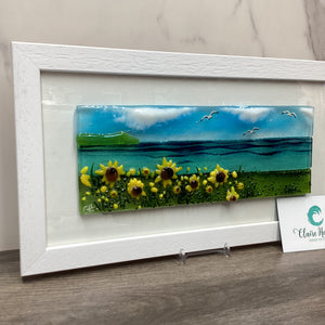 Large Framed Rectangle Sunflower Scene