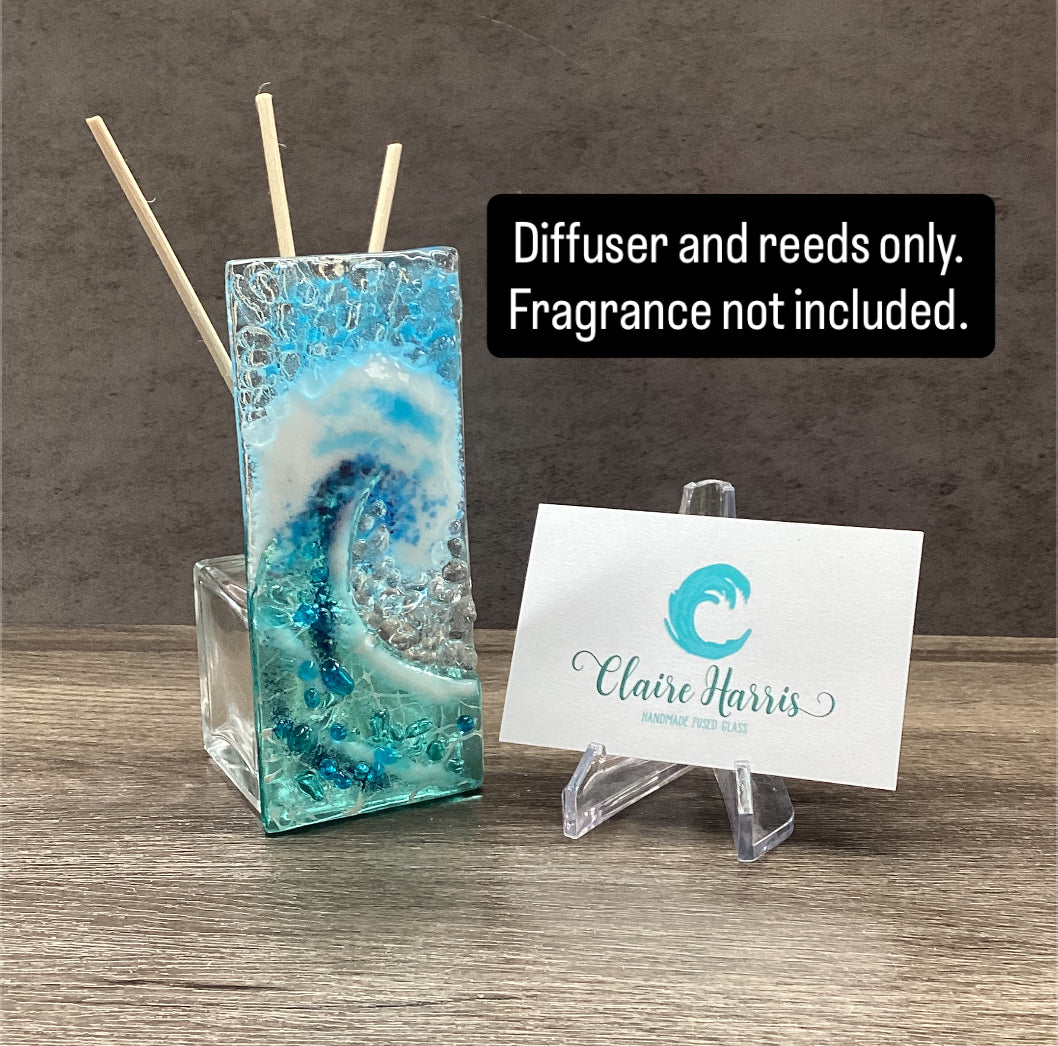 Fused Glass Reed Diffuser - Crashing Wave Light Aqua