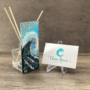 Fused Glass Reed Diffuser - Crashing Wave Dark Aqua