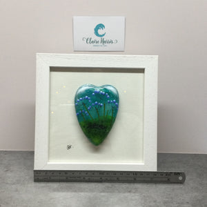 Fused Glass Framed Agapanthus Conical Heart