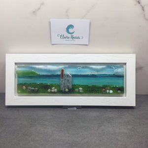 Regular Size Framed Engine House, rectangle framed fused glass