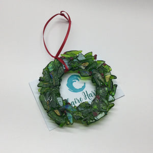 Fused Glass Small Christmas Wreath Hanger
