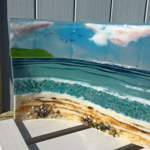 Jumbo Freestanding Wave - Cornish Beach Scene with Sea Grass