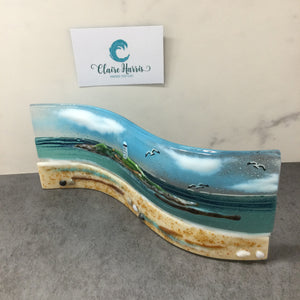 Limited Edition Large Freestanding Wave - Godrevy Lighthouse