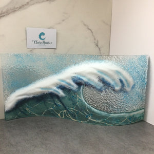 Jumbo Freestanding Wave- Light Aqua Crashing Wave