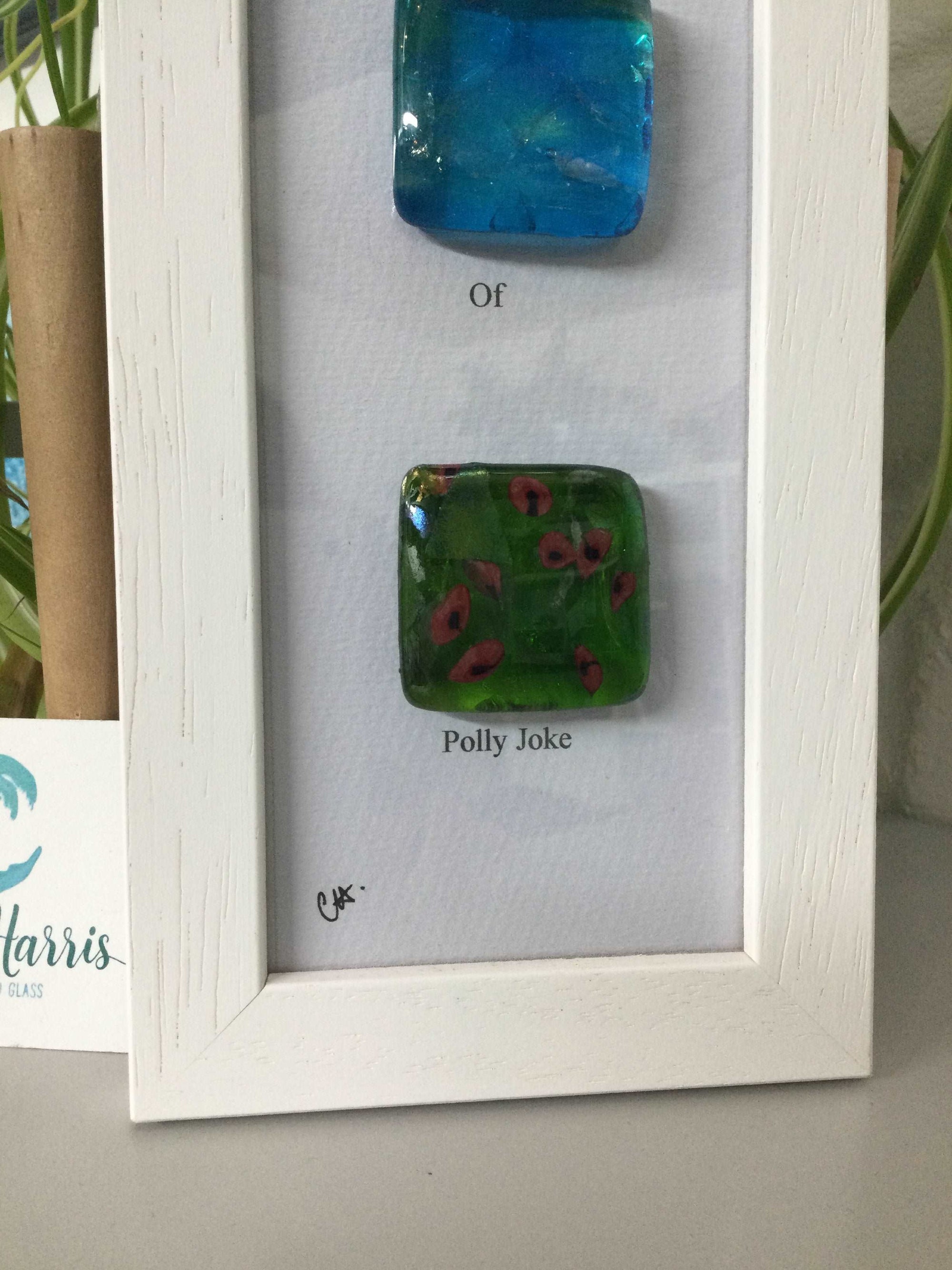 Colours of Polly Joke, Framed Fused Glass artwork - Fused Glass By Claire Harris 