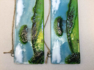 Horizontal Large Hanger - Nearly Home Trees - Fused Glass By Claire Harris 