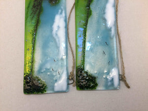 Horizontal Large Hanger - Nearly Home Trees - Fused Glass By Claire Harris 