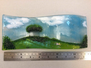 Large Freestanding Wave - Nearly Home Trees - Fused Glass By Claire Harris 