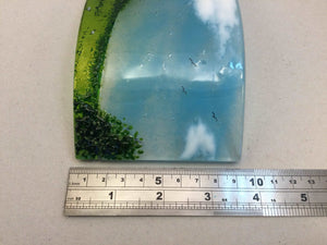 Large Freestanding Wave - Nearly Home Trees - Fused Glass By Claire Harris 