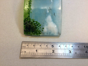 Small Freestanding Wave - Nearly Home Trees - Fused Glass By Claire Harris 