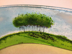 Small Freestanding Wave - Nearly Home Trees - Fused Glass By Claire Harris 