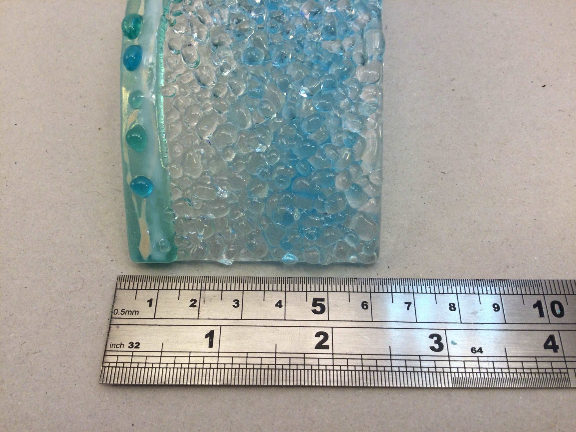 Small Freestanding Wave - Light aqua Crashing Wave - Fused Glass By Claire Harris 