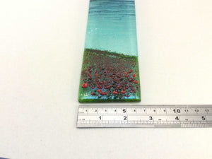 Large Hanger - Sea scene with poppies - Fused Glass By Claire Harris 