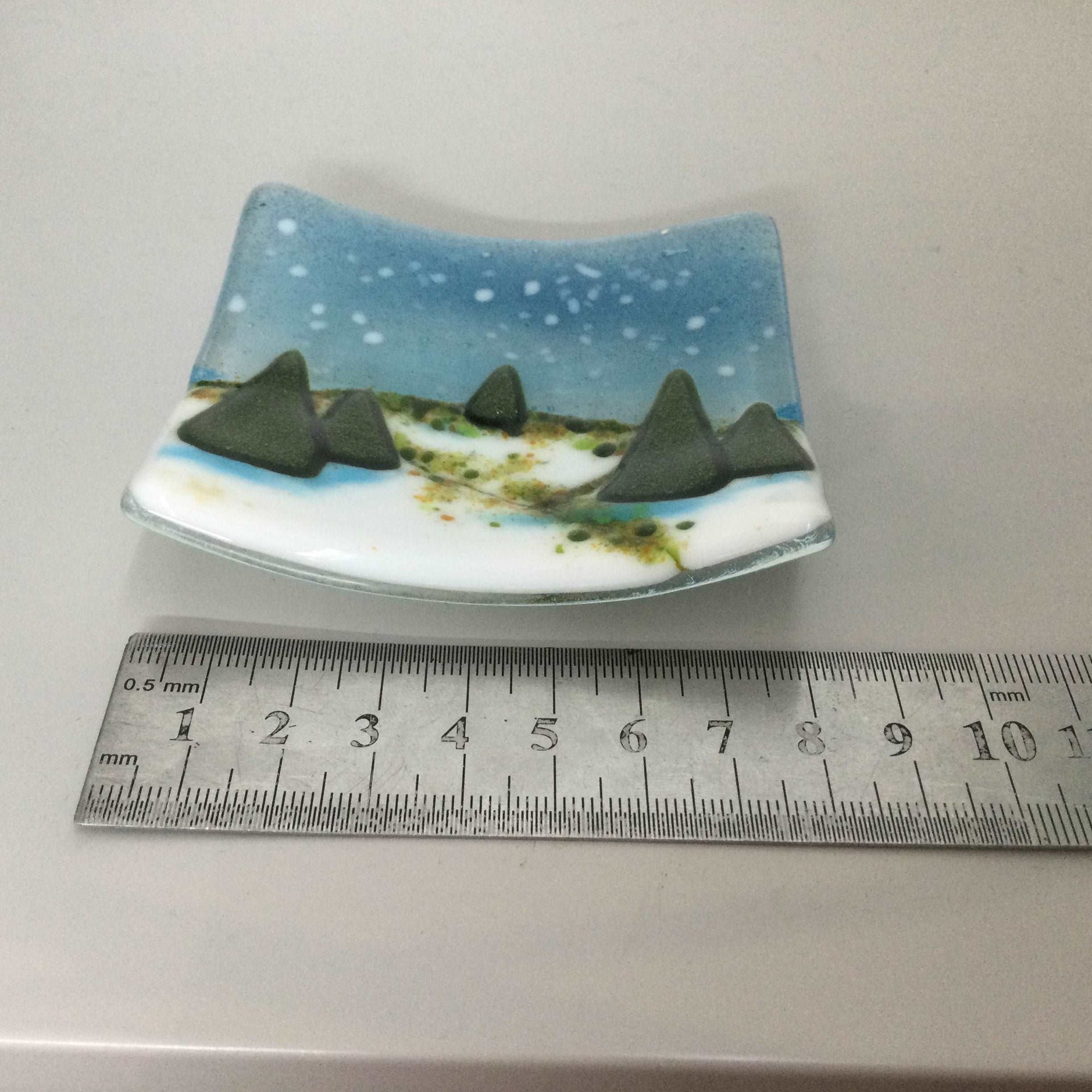 Christmas Scene Trinket Dish LIMITED EDITION - Fused Glass By Claire Harris 