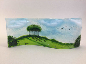 Large Freestanding Wave - Nearly Home Trees - Fused Glass By Claire Harris 