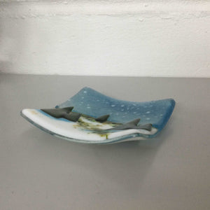 Christmas Scene Trinket Dish LIMITED EDITION - Fused Glass By Claire Harris 