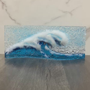 Large Freestanding Wave - Turquoise Crashing Wave