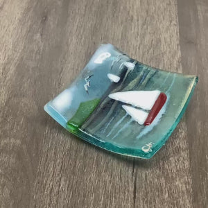 Trinket Dish - Sea scene with sailing boat