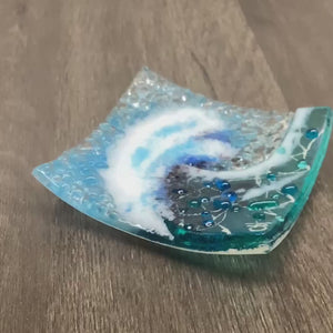 Trinket Dish - Light Aqua Crashing Wave