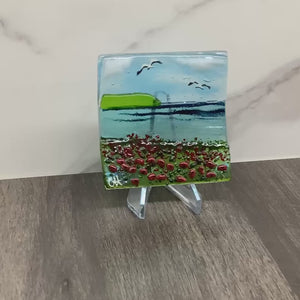 Trinket Dish - Seascene with poppies
