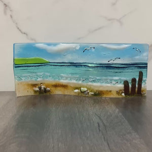Large Freestanding Wave - Sea Scene with groyns