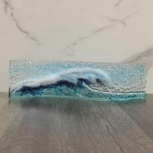 Small Freestanding Wave - Light aqua Crashing Wave