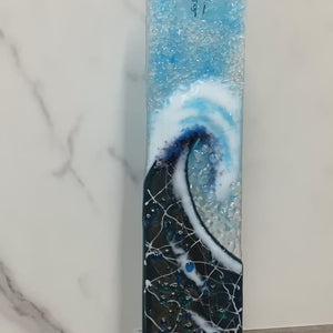 Large Hanger - Dark Aqua Crashing Wave