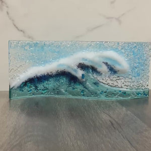 Jumbo Freestanding Wave- Light Aqua Crashing Wave