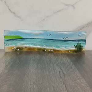 Small Freestanding Wave - Cornish Sea Scene with Grass