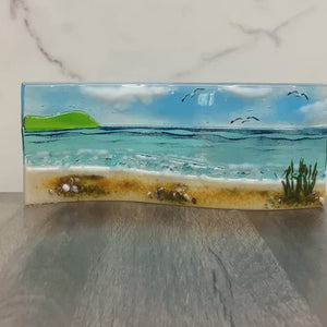 Large Freestanding Wave - Sea Scene with grass