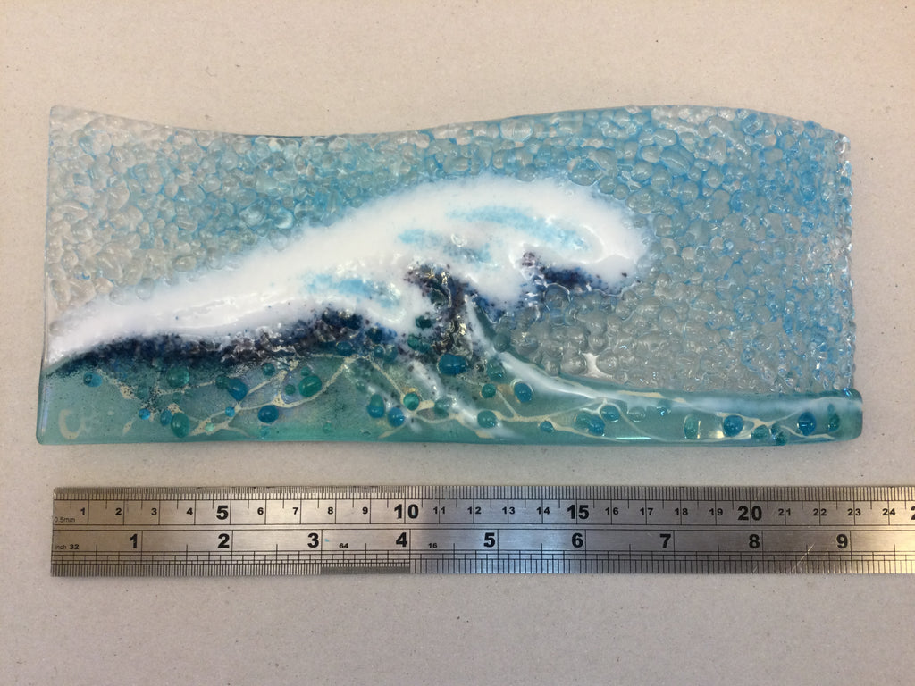 Large Freestanding Wave - Light Aqua Crashing Wave