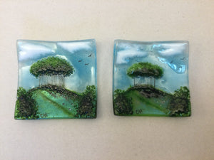 Trinket Dish - Nearly Home trees - Fused Glass By Claire Harris 