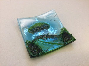 Trinket Dish - Nearly Home trees - Fused Glass By Claire Harris 