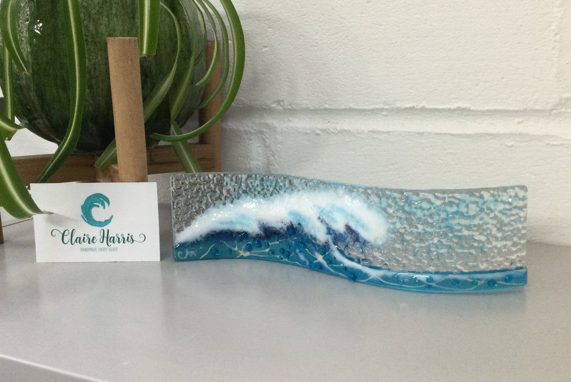 Small Freestanding Wave - Turquoise Crashing Wave