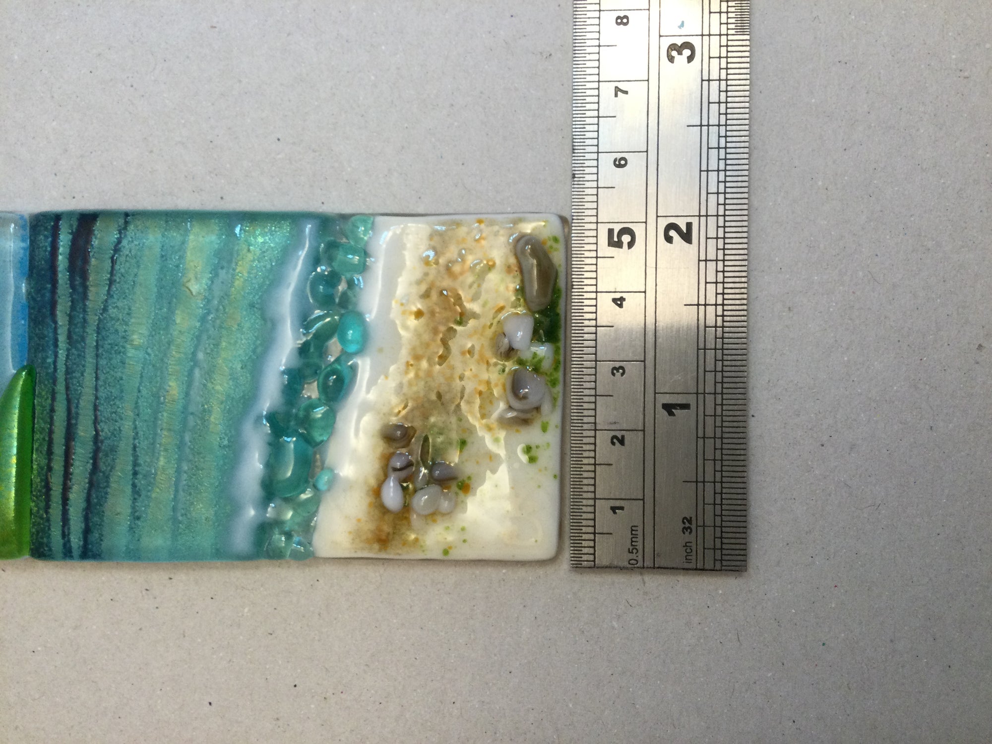 Small Hanger - Cornish Sea scene - Fused Glass By Claire Harris 