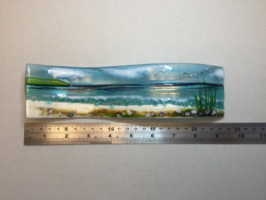 Small Freestanding Wave - Cornish Sea Scene with Grass