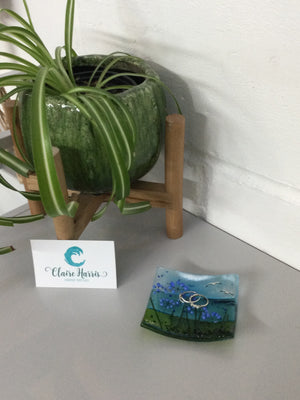 Trinket Dish - Agapanthus - Fused Glass By Claire Harris 