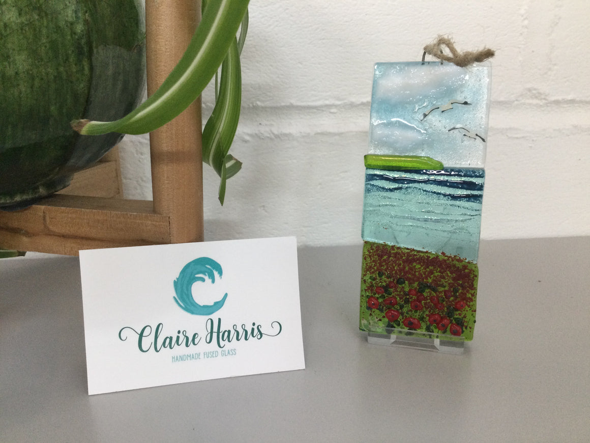 Small Hanger - Sea scene with poppies