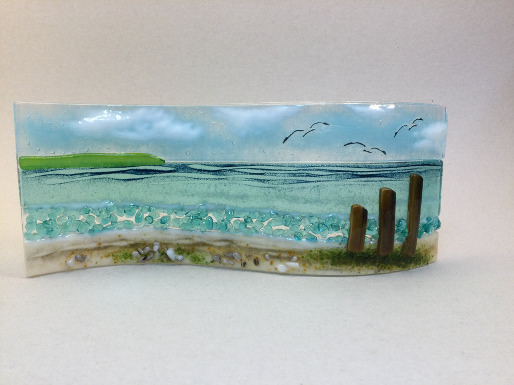 Large Freestanding Wave - Sea Scene with groyns