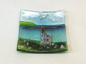 Trinket Dish - Cornish Engine House - Fused Glass By Claire Harris 