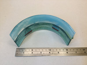 Curve - Cornish Sea scene with sailing boats - Fused Glass By Claire Harris 